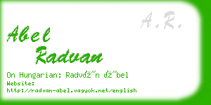 abel radvan business card